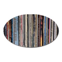 Vintage Vinyl Records Collection Oval Magnet