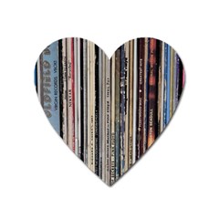 Vintage Vinyl Records Collection Heart Magnet