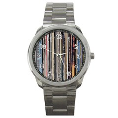 Vintage Vinyl Records Collection Sport Metal Watch