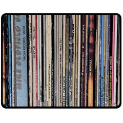 Vintage Vinyl Records Collection One Side Fleece Blanket (medium) by Jancukart