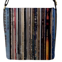 Vintage Vinyl Records Collection Flap Closure Messenger Bag (s)