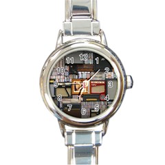 Vinyl Music Retro Studio Room Round Italian Charm Watch