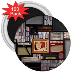 Vinyl Music Retro Studio Room 3  Magnets (100 Pack)