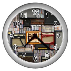 Vinyl Music Retro Studio Room Wall Clock (silver)