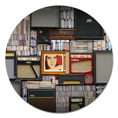 Vinyl Music Retro Studio Room Magnet 5  (round) by Jancukart