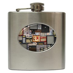 Vinyl Music Retro Studio Room Hip Flask (6 Oz)