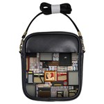 Vinyl Music Retro Studio Room Girls Sling Bag Front