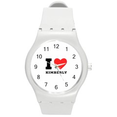 I Love Kimberly Round Plastic Sport Watch (m) by ilovewhateva