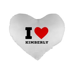 I Love Kimberly Standard 16  Premium Flano Heart Shape Cushions by ilovewhateva