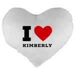 I love kimberly Large 19  Premium Flano Heart Shape Cushions Back