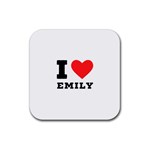 I love emily Rubber Coaster (Square) Front