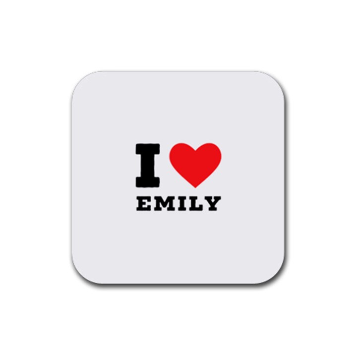 I love emily Rubber Coaster (Square)