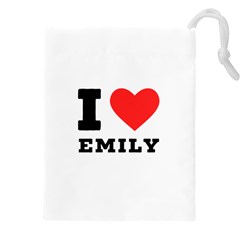 I Love Emily Drawstring Pouch (4xl) by ilovewhateva