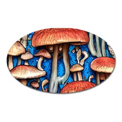 Whimsical Mushroom Oval Magnet by GardenOfOphir