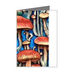 Whimsical Mushroom Mini Greeting Card by GardenOfOphir