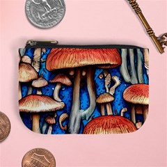 Whimsical Mushroom Mini Coin Purse by GardenOfOphir