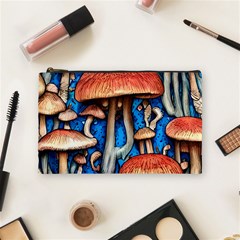 Whimsical Mushroom Cosmetic Bag (medium) by GardenOfOphir