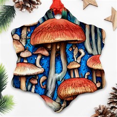 Whimsical Mushroom Snowflake Ornament (two Sides)