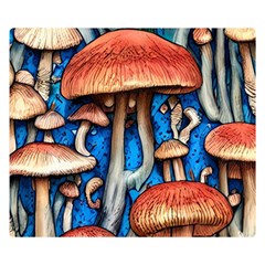 Whimsical Mushroom Premium Plush Fleece Blanket (small) by GardenOfOphir