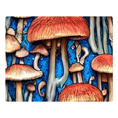 Whimsical Mushroom Premium Plush Fleece Blanket (large) by GardenOfOphir