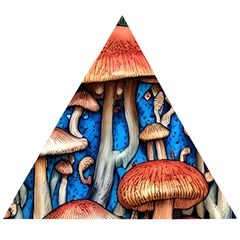 Whimsical Mushroom Wooden Puzzle Triangle by GardenOfOphir