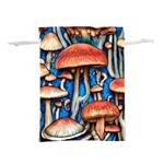 Whimsical Mushroom Lightweight Drawstring Pouch (L) Front