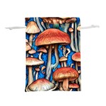 Whimsical Mushroom Lightweight Drawstring Pouch (L) Back