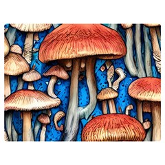 Whimsical Mushroom One Side Premium Plush Fleece Blanket (extra Small) by GardenOfOphir