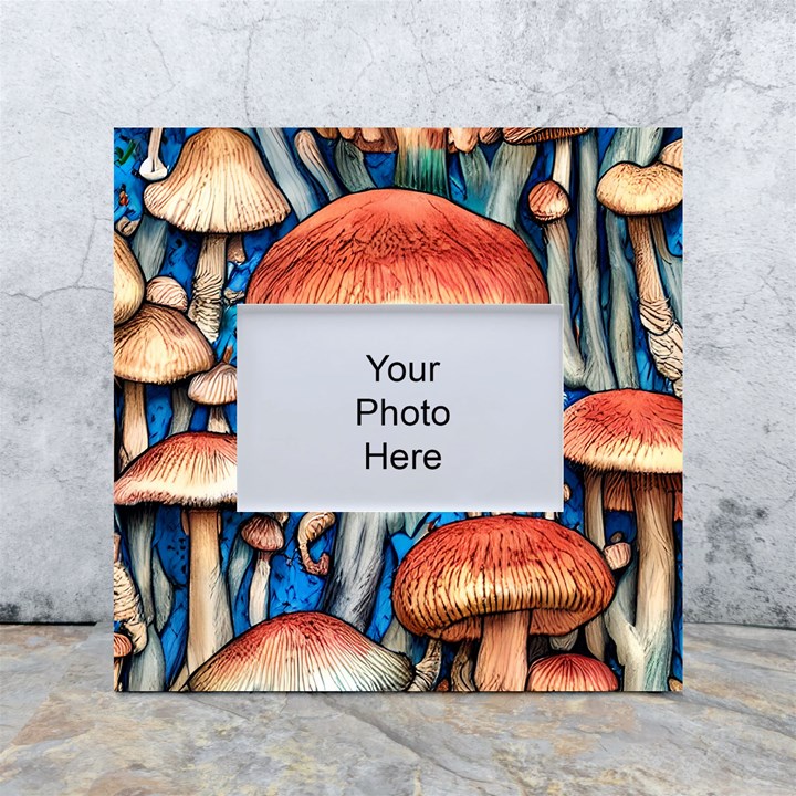 Whimsical Mushroom White Box Photo Frame 4  x 6 