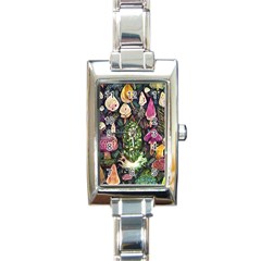 Forest Fairycore Foraging Rectangle Italian Charm Watch by GardenOfOphir