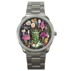 Forest Fairycore Foraging Sport Metal Watch by GardenOfOphir