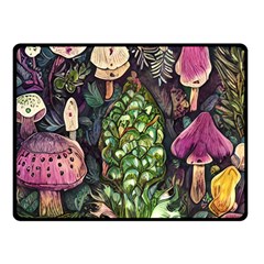 Forest Fairycore Foraging One Side Fleece Blanket (small) by GardenOfOphir