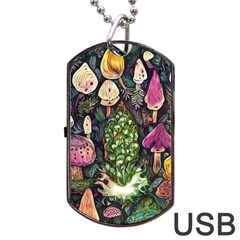 Forest Fairycore Foraging Dog Tag Usb Flash (two Sides) by GardenOfOphir