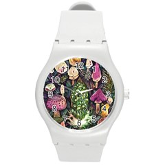 Forest Fairycore Foraging Round Plastic Sport Watch (m) by GardenOfOphir