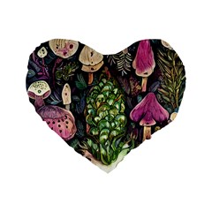 Forest Fairycore Foraging Standard 16  Premium Heart Shape Cushions by GardenOfOphir