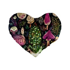 Forest Fairycore Foraging Standard 16  Premium Flano Heart Shape Cushions by GardenOfOphir