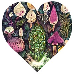 Forest Fairycore Foraging Wooden Puzzle Heart by GardenOfOphir