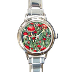 Natural Fairy Foraging Garden Round Italian Charm Watch by GardenOfOphir