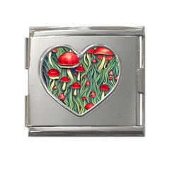 Natural Fairy Foraging Garden Mega Link Heart Italian Charm (18mm) by GardenOfOphir