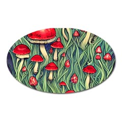 Natural Fairy Foraging Garden Oval Magnet by GardenOfOphir