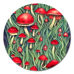 Natural Fairy Foraging Garden Magnet 5  (round) by GardenOfOphir