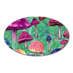 Vintage Flowery Foraging Garden Oval Magnet Front