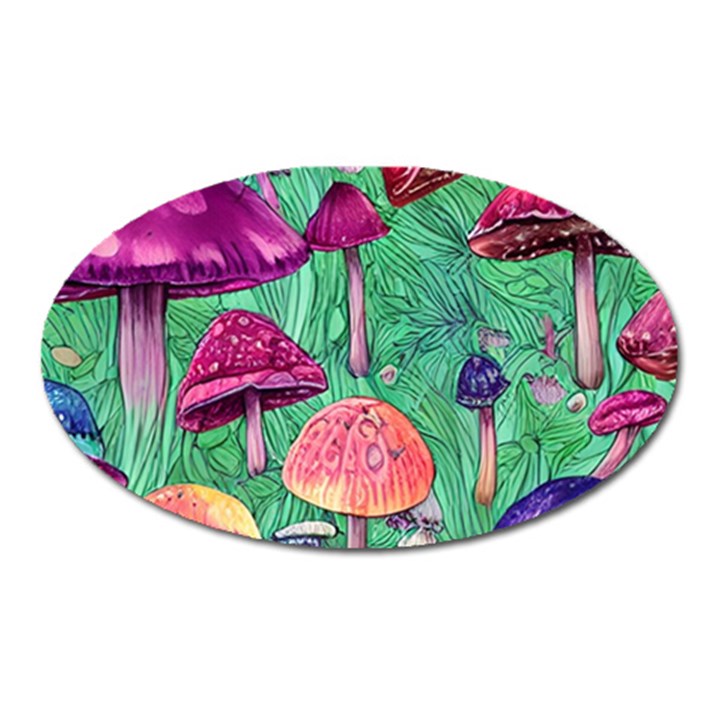 Vintage Flowery Foraging Garden Oval Magnet