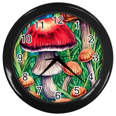 Woodsy Foraging Garden Wall Clock (black) by GardenOfOphir