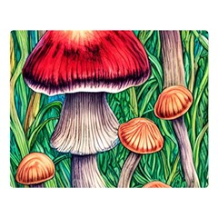 Woodsy Foraging Garden Premium Plush Fleece Blanket (large) by GardenOfOphir