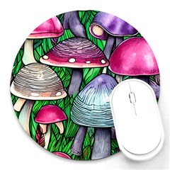 Fantasy Foraging Garden Round Mousepad by GardenOfOphir