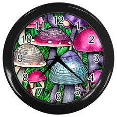 Fantasy Foraging Garden Wall Clock (black) by GardenOfOphir