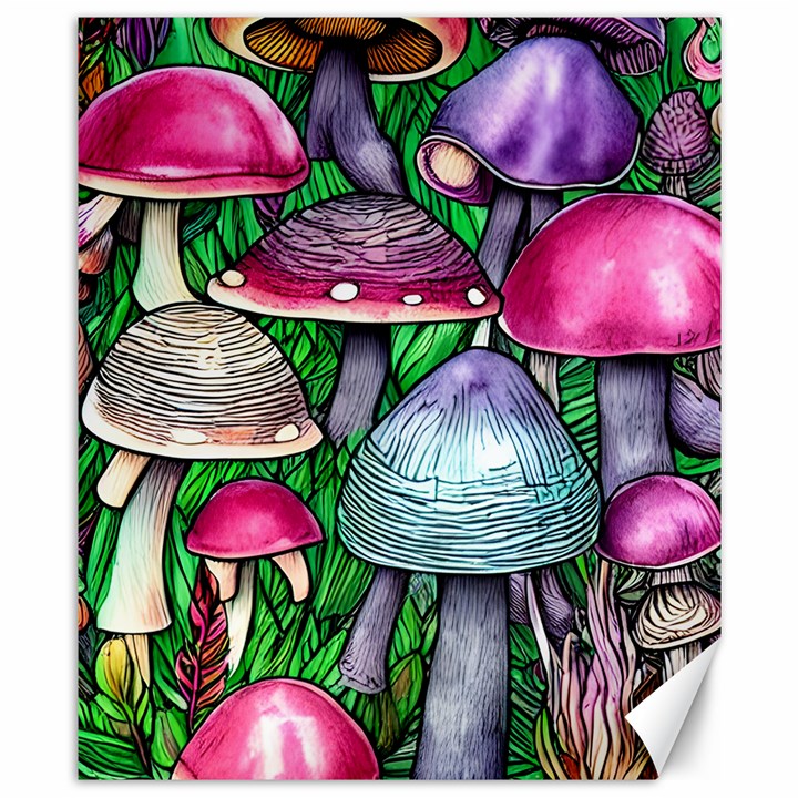 Fantasy Foraging Garden Canvas 8  x 10 