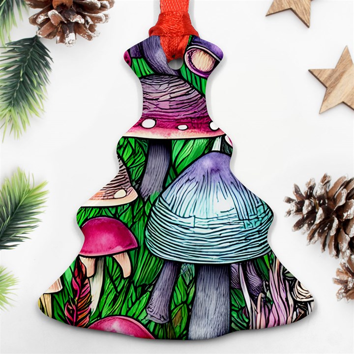 Fantasy Foraging Garden Christmas Tree Ornament (Two Sides)