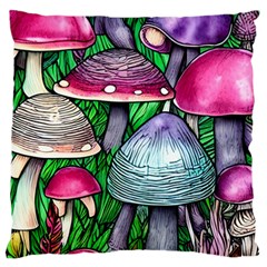 Fantasy Foraging Garden Large Cushion Case (two Sides) by GardenOfOphir